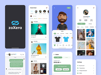 Virtual Clothing App UI app app design app design inspirations avatar design clothing app design meta metaverse metaverse app metaverse clothing app mobile design nfts socialfi ui design uiux virtual clothing app virtual reality