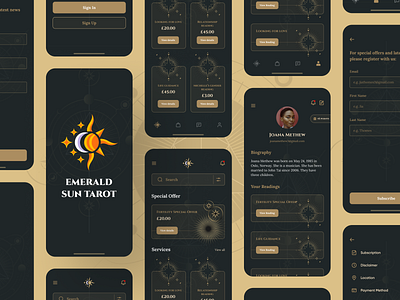 Tarot Card App Design app app design art astrology astronomy design designer icons illustration interaction mobile app tarot tarot card tarot reading typography ui ui design ui ux ux