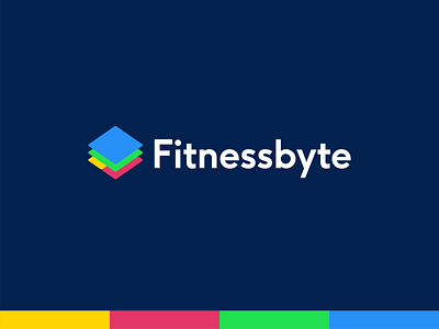 Fitnessbyte Logo Design app app icon app logo brand branding colorful design fitness fitness app fitness app logo gym health health app layers logo logo design logo icon logomark