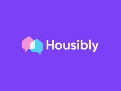 Housibly Logo Design app app icon app logo brand brand designer brand identity branding chat logo chatting app design home logo house logo logo logo design logo designer real estate app real estate logo startup visual design visual identity