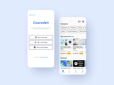 Coursebit - Online Course Mobile Exploration 📚 app design redesign ui ux