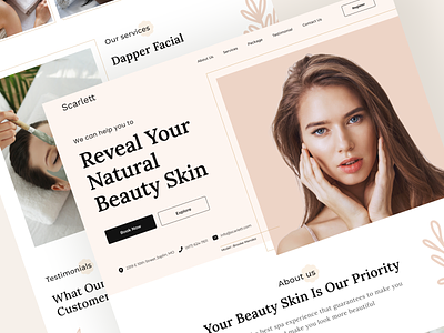 Scarlett - Spa Landing Page beauty beauty product cosmetics hair hairdresser makeup manicure massage nails pedicure physiotherapy salon salon beauty skincare spa therapy treatment uiux webdesign wellness