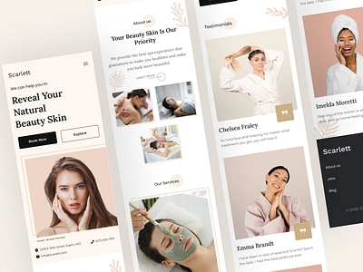 Scarlett - Responsive View beauty beauty product cosmetics design hair hairdresser makeup manicure massage mobile nails pedicure salon salon beauty skincare spa therapy treatment uiux wellness