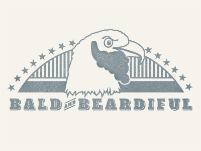 Bald and Beardiful bald beard eagle logo president