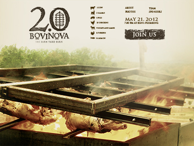 Bovinova button cow event fire food meat photo web