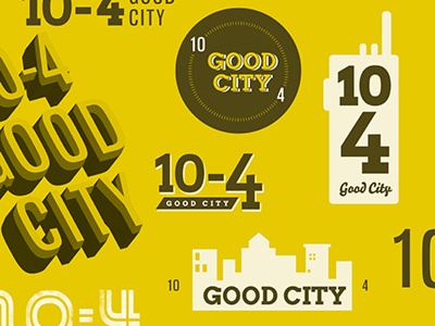 10-4 Good City Logos 10 4 city event greenville logo talkie typography walkie yellow