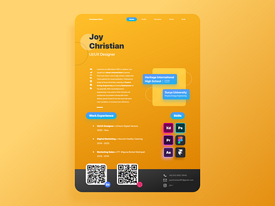 UI UX Curriculum Vitae Concept black black yellow blue branding cv cv design design illustration interface interface design interfacedesign orange portfolio teal ui ux web design webdesign website yellow