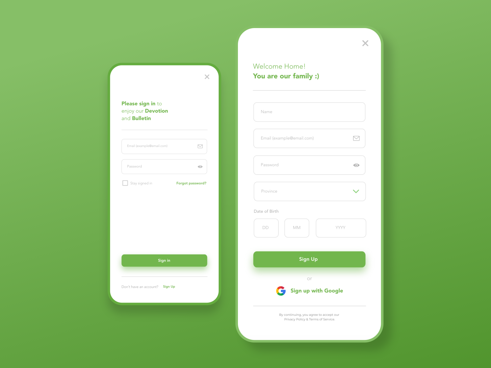 Church App Sign Up Form by joy christian on Dribbble