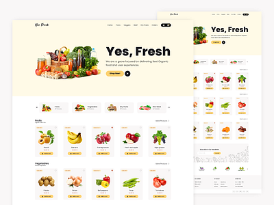 Fresh Fruits & Veggies eCommerce UI Template branding design graphic design ui ux
