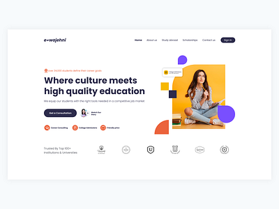 e-wajehni - Educational Consultant Landing Page branding graphic design landing page ui ux
