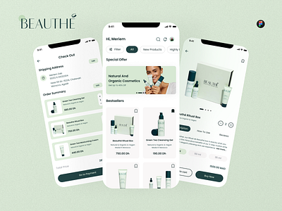 Beauthe-Online Skincare App UI/UX app app design branding figma graphic design illustration ui ui app ui kit uiux ux