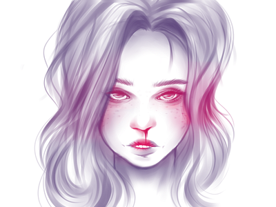 I see red aggression art blood character digitalart eyes face girl illustration painttoolsai portrait