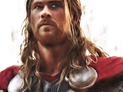 Thor, Odin's Son chris hemsworth illustration marvel portrait