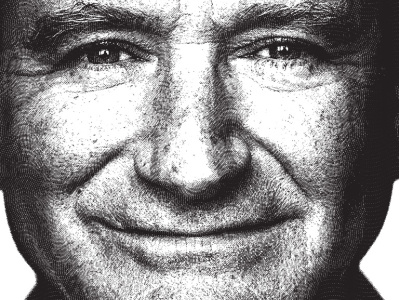 Robin Williams engraving illustrator photoshop portrait