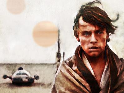 Luke Skywalker illustration illustrator lucsfilm photoshop portrait star wars