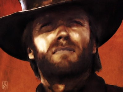Clint Eastwood illustrator intaglio movies painting photoshop portrait
