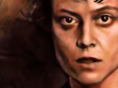 Ellen Ripley aliens illustration illustrator photoshop portrait xenomorph