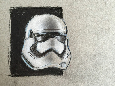 new stormtrooper helmet carbon dusting charcoal disney sketch star wars stormtrooper toned paper white pencil