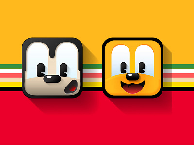 pals, mickey and pluto cuties disney flat icons mickey mouse pluto