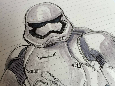 doodle stormtrooper disney doodle ink moleskine sketch staedtler star wars stormtrooper w.i.p.