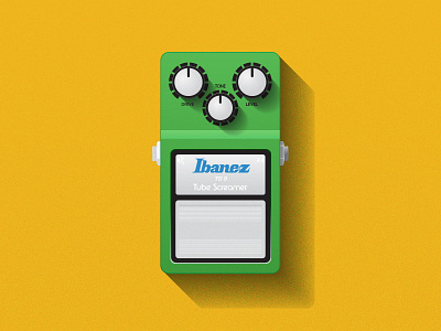 ibanez tube screamer guitar illustrator pedals series stomp box vector