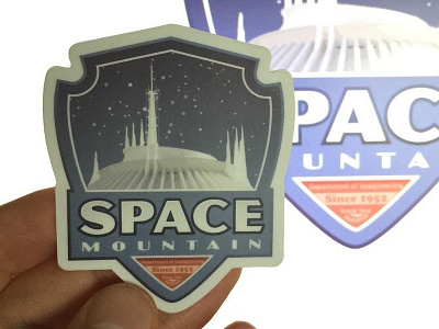 Space Mountain sticker disney illustration mountain patch sticker vector