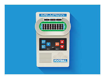 Mattel Electronics Football handheld planet pulp vector vintage