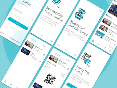 Event Booking Application - Experimental Design booking app login uidesign