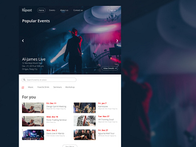 Event Landing Page - An experimental design booking website user interface web design