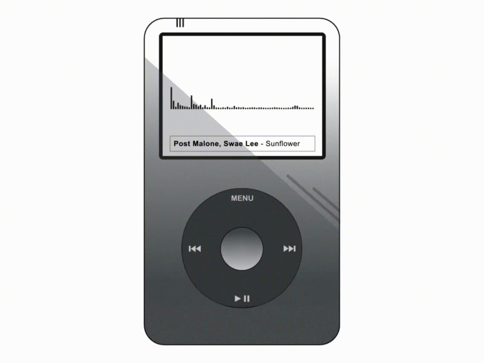iPod animation design flat icon minimal motion music vector