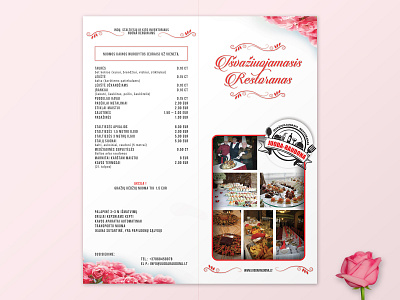 Restaurant brochure brochure design pink restaurant