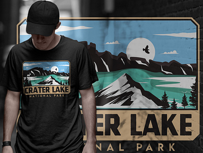 Crater Lake National Park - Retro T-Shirt crater lake graphic design lake mountain national park oregon retro tshirt vintage