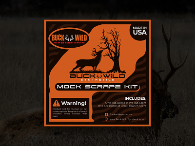 Label for product buck buck lure dear lures graphic design hunting label label design whitetail deer lure