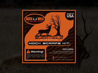 Label for product buck buck lure dear lures graphic design hunting label label design whitetail deer lure