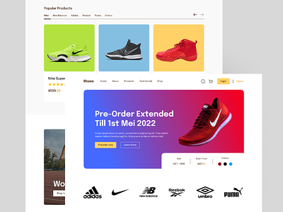Shoe Store Landing Page figma ui uidesign uiux webdesign