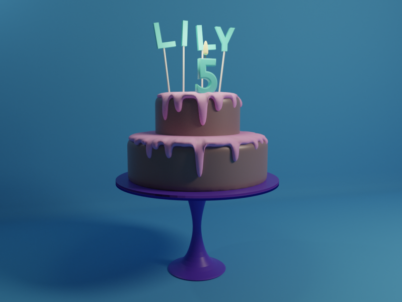 3D birthday cake small PNG, SVG