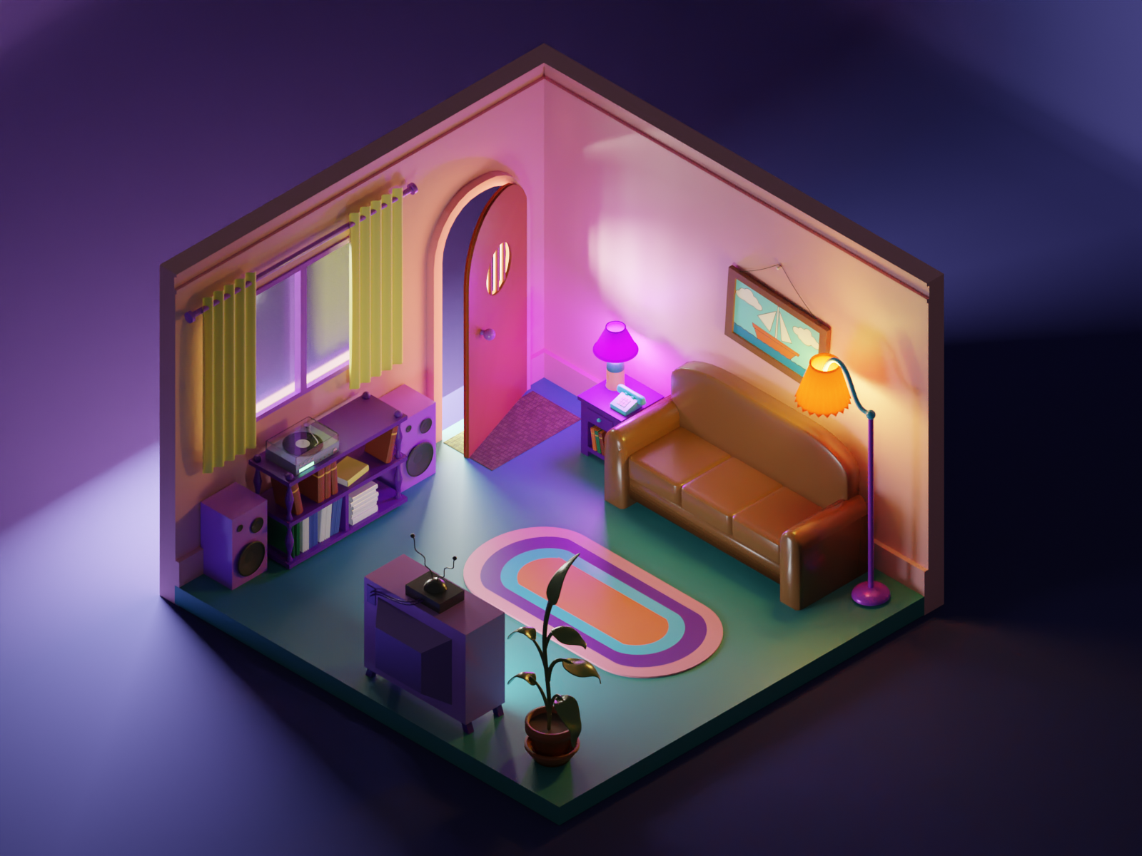 Simpsons Living Room by Duda Morteo on Dribbble