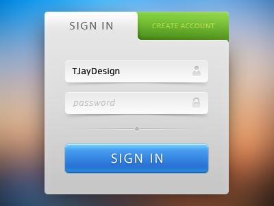 Sign-In form. awesome blue button colorful design form green login nice password sign tjaydesig web
