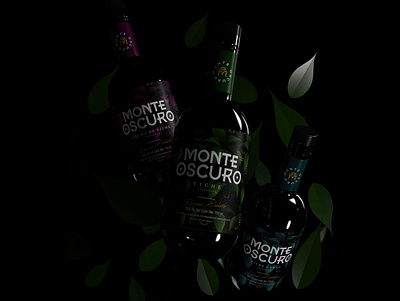 Monte Oscuro - Ancestral Viche ancestral plant beverage beverage packaging blue bottle bottle label brand liquor colombia colombian agency dark bottle desing colombian agency elegant eye green illustration packaging liquor mistery mystical plant south america
