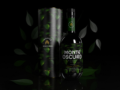Monte Oscuro - Ancestral Viche agency branding agency logo ancestral black bottle brand identity branding colombia colombia green label design label packaging liquor mystery packaging packaging design photoshop plants south america