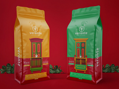 Verante: Branding and visual identity for packaging brand coffee brand concept branding colombia coffee packaging coffee packing cololombian packaging colombian illustration color packaging illustration window visual identity