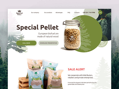 Landing page for Special pellet design graphic design landing landing page landing page design ui ui design uidesign ux ux design webdesign website