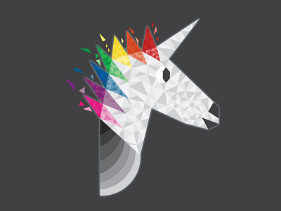 Geometric Rainbow Unicorn geometric illustration rainbow unicorn vector