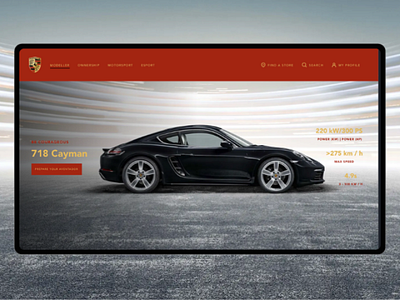 Porsche 718 Cayman Web UI car porsche sketch ui web