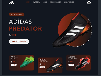 Adidas Shoe Landing Page adidas bootstrap ecommerce homepage kicks landing design landingpage ux uxui web