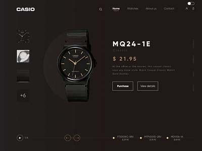 Casio watch azerb black buy casio classic design figma minimalist page product sketch ui uidesigner uk usa ux uxdesigner watch webdesign