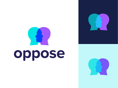 Oppose logo design branding face graphicdesign head logo logo design oppose opposites