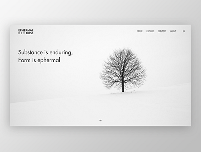 Ephermal Bliss adobe xd app design clean design design figma flat minimal responsive scenery ui design uiux uiuxdesign website white
