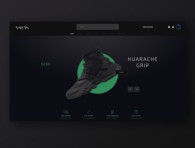 Snkrs - Minimal sneaker store branding clean design design flat minimal uiuxdesign web ui website