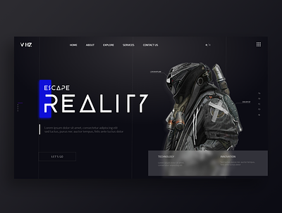 Escape Reality adobe xd clean design design figma minimal monochrome scifi ui uiux uiuxdesign web ui website